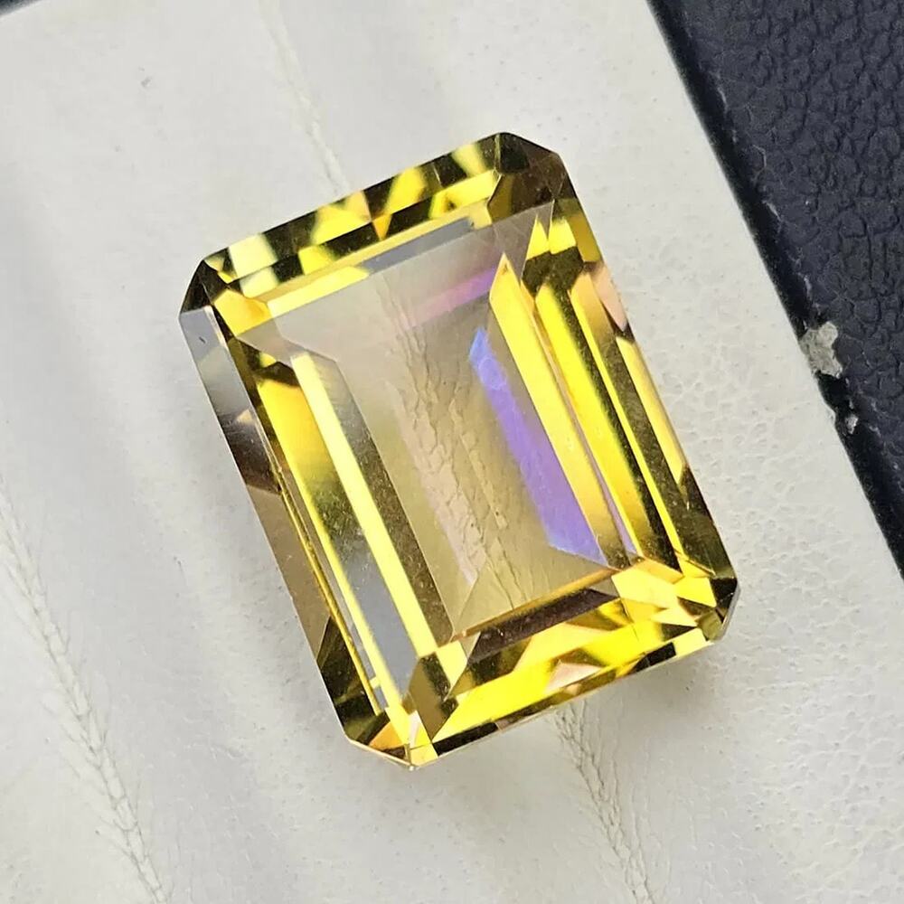 Natural Mystic Quartz, 12.08 ct, Emerald Cut, 16x12mm, Coated